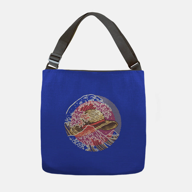 Straw Hat Wave-None-Adjustable Tote-Bag-glitchygorilla