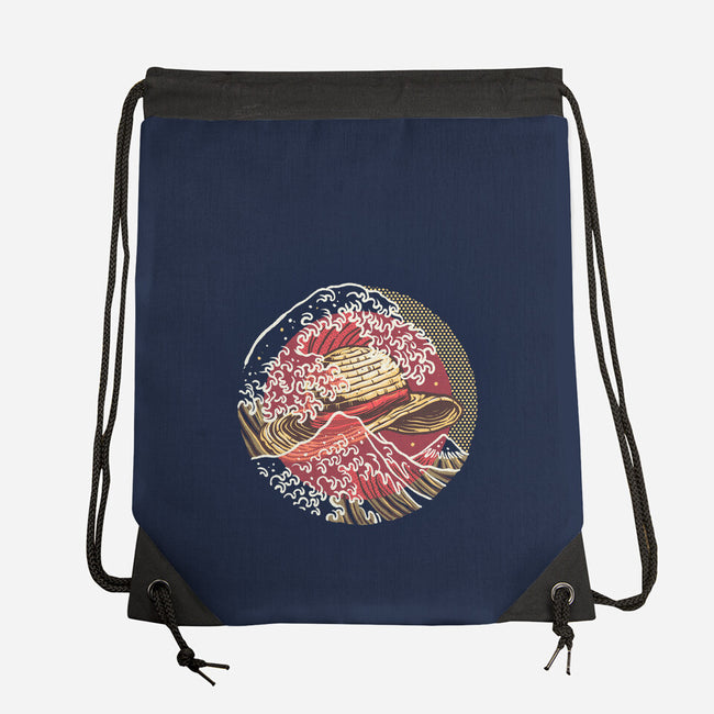 Straw Hat Wave-None-Drawstring-Bag-glitchygorilla