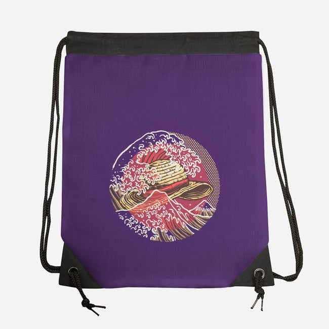 Straw Hat Wave-None-Drawstring-Bag-glitchygorilla