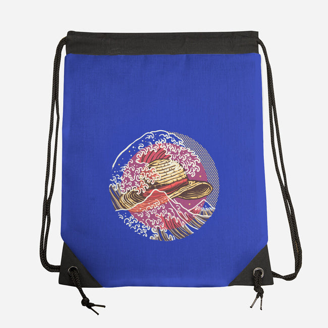 Straw Hat Wave-None-Drawstring-Bag-glitchygorilla