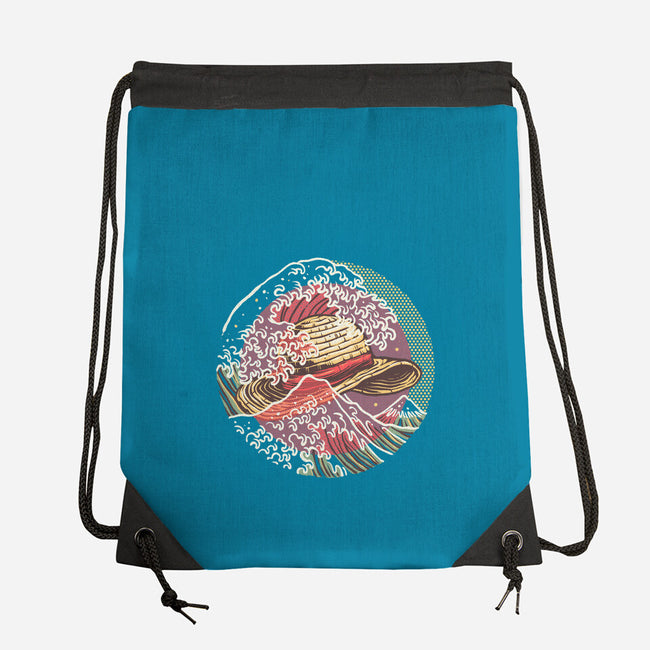 Straw Hat Wave-None-Drawstring-Bag-glitchygorilla