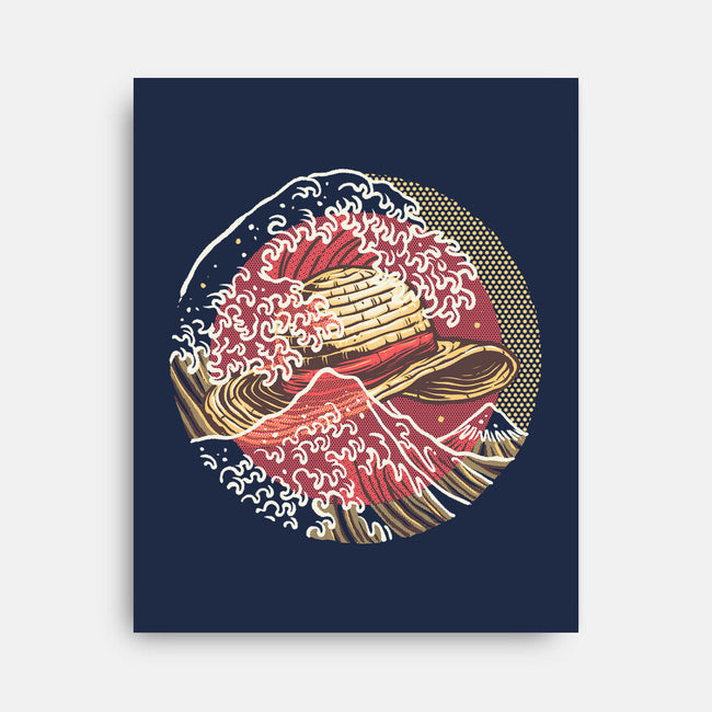 Straw Hat Wave-None-Stretched-Canvas-glitchygorilla