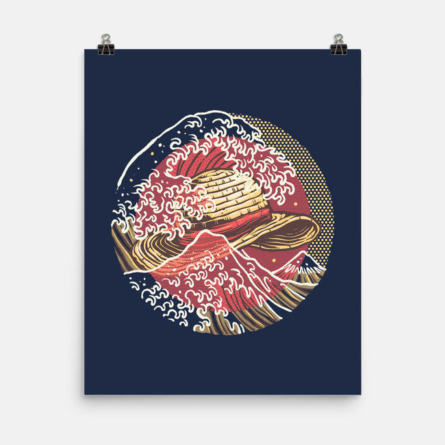 Straw Hat Wave-None-Matte-Poster-glitchygorilla