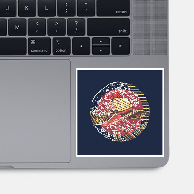 Straw Hat Wave-None-Glossy-Sticker-glitchygorilla