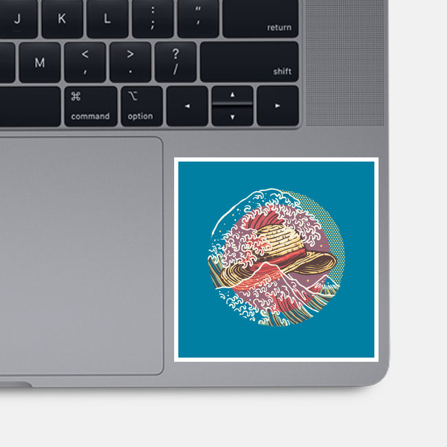 Straw Hat Wave-None-Glossy-Sticker-glitchygorilla