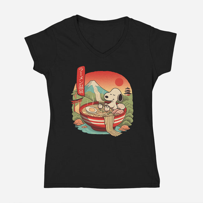 Ramen Onsen-Womens-V-Neck-Tee-NMdesign