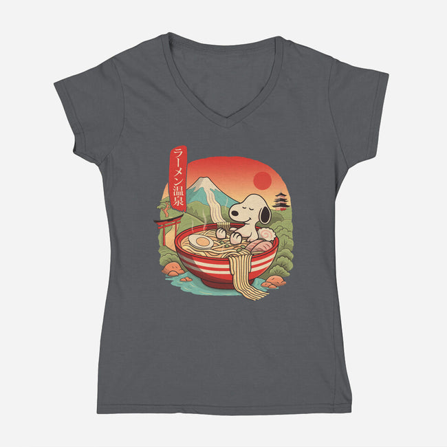 Ramen Onsen-Womens-V-Neck-Tee-NMdesign