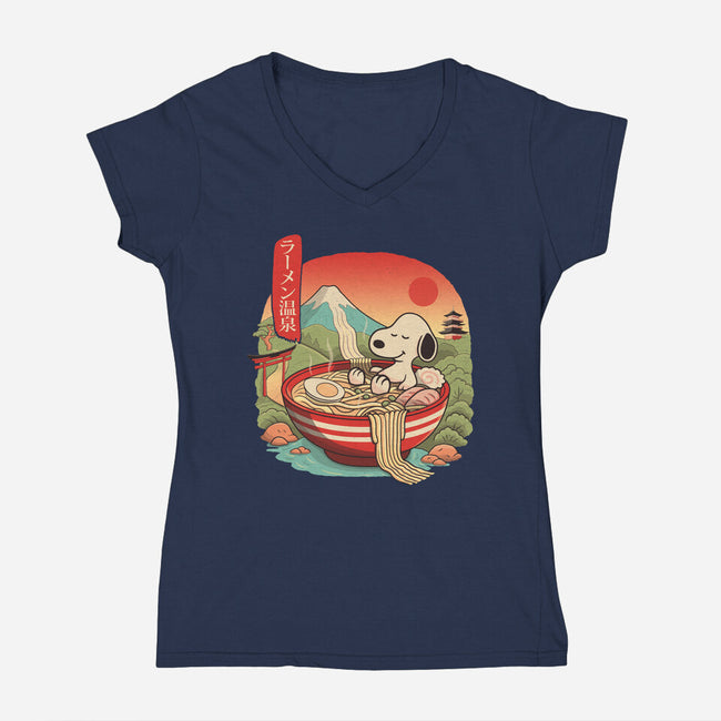 Ramen Onsen-Womens-V-Neck-Tee-NMdesign