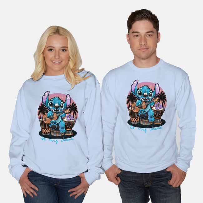 Be My Ohana-Unisex-Crew Neck-Sweatshirt-glitchygorilla