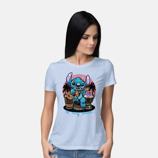 Be My Ohana-Womens-Basic-Tee-glitchygorilla