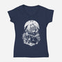 Sleeping Hero-Womens-V-Neck-Tee-Estudio Horta