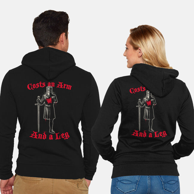 Black Knight Debt-Unisex-Zip-Up-Sweatshirt-Popnotic