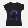 Bat Shadow Nebula-Womens-V-Neck-Tee-Astrobot Invention