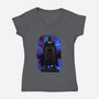 Bat Shadow Nebula-Womens-V-Neck-Tee-Astrobot Invention