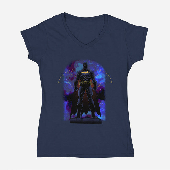 Bat Shadow Nebula-Womens-V-Neck-Tee-Astrobot Invention