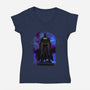 Bat Shadow Nebula-Womens-V-Neck-Tee-Astrobot Invention