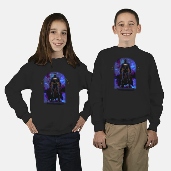 Bat Shadow Nebula-Youth-Crew Neck-Sweatshirt-Astrobot Invention