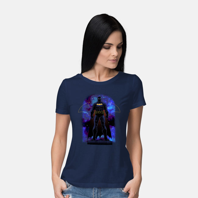 Bat Shadow Nebula-Womens-Basic-Tee-Astrobot Invention