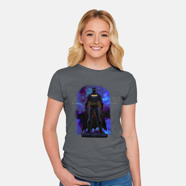 Bat Shadow Nebula-Womens-Fitted-Tee-Astrobot Invention