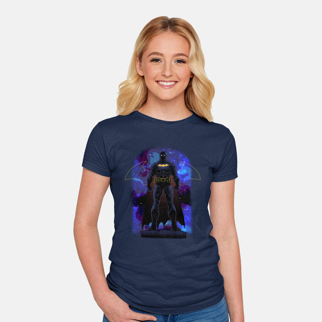 Bat Shadow Nebula-Womens-Fitted-Tee-Astrobot Invention