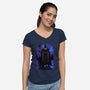 Bat Shadow Nebula-Womens-V-Neck-Tee-Astrobot Invention