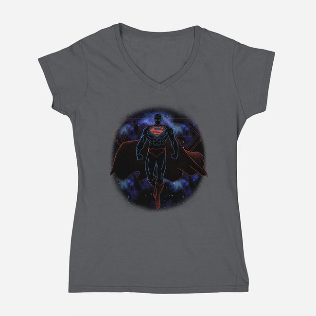 Super Shadow Nebula-Womens-V-Neck-Tee-Astrobot Invention