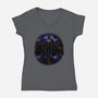 Super Shadow Nebula-Womens-V-Neck-Tee-Astrobot Invention