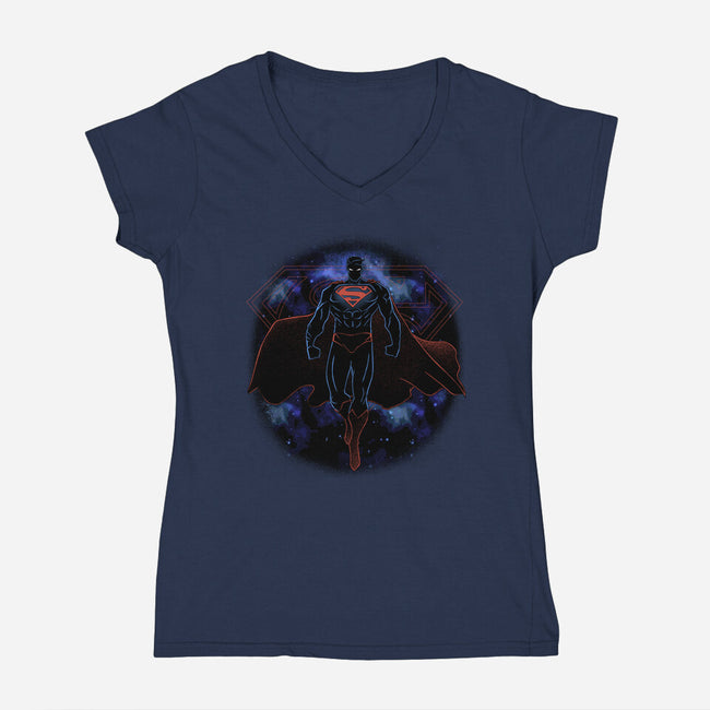 Super Shadow Nebula-Womens-V-Neck-Tee-Astrobot Invention