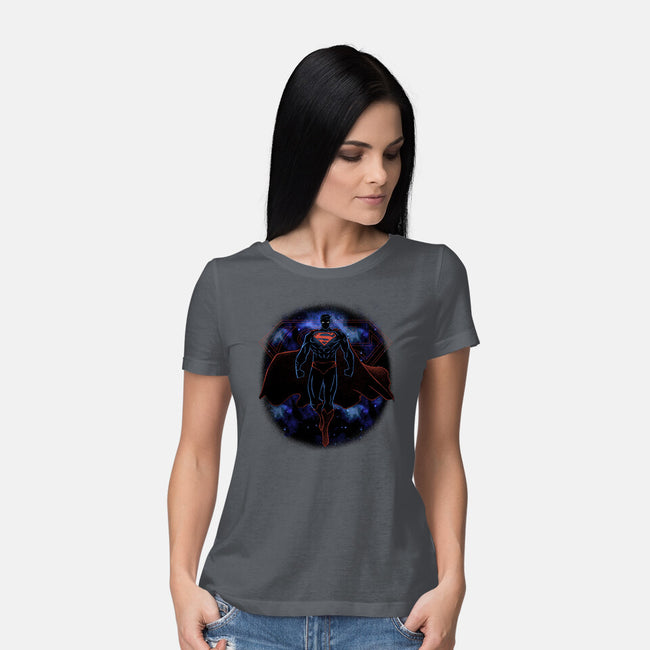 Super Shadow Nebula-Womens-Basic-Tee-Astrobot Invention