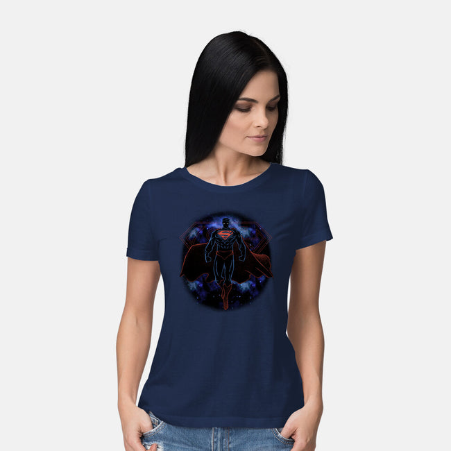 Super Shadow Nebula-Womens-Basic-Tee-Astrobot Invention