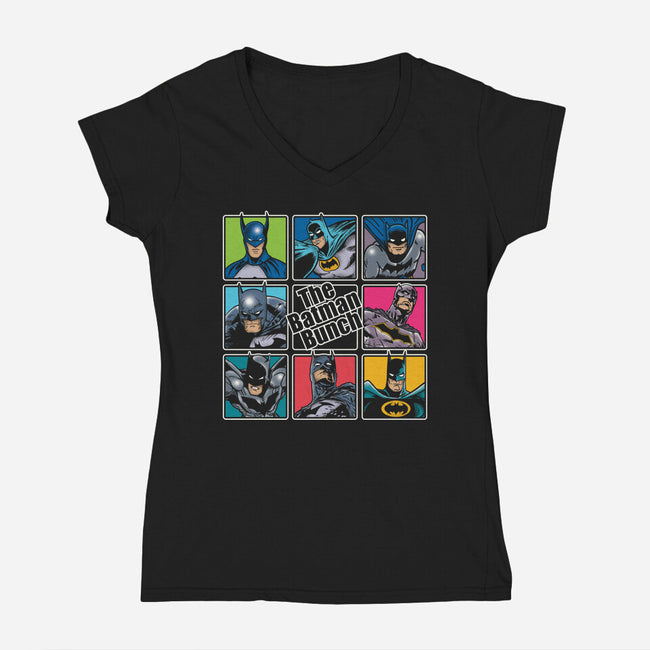 The Batman Bunch-Womens-V-Neck-Tee-turborat14
