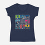 The Batman Bunch-Womens-V-Neck-Tee-turborat14