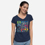 The Batman Bunch-Womens-V-Neck-Tee-turborat14
