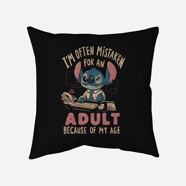 Mistaken For An Adult Because Of My Age-None-Removable Cover w Insert-Throw Pillow-Arigatees