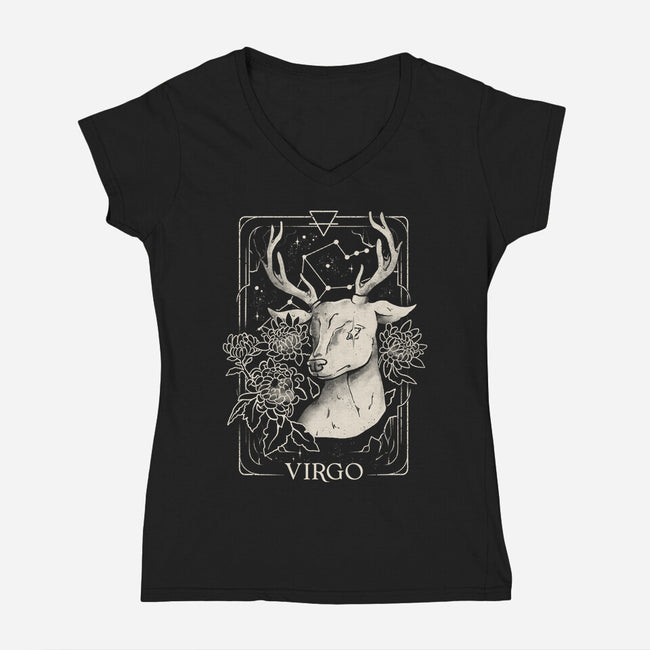 Virgo Tarot-Womens-V-Neck-Tee-eduely