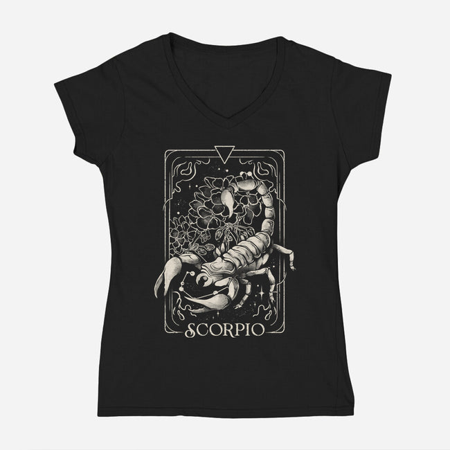 Scorpio Tarot-Womens-V-Neck-Tee-eduely