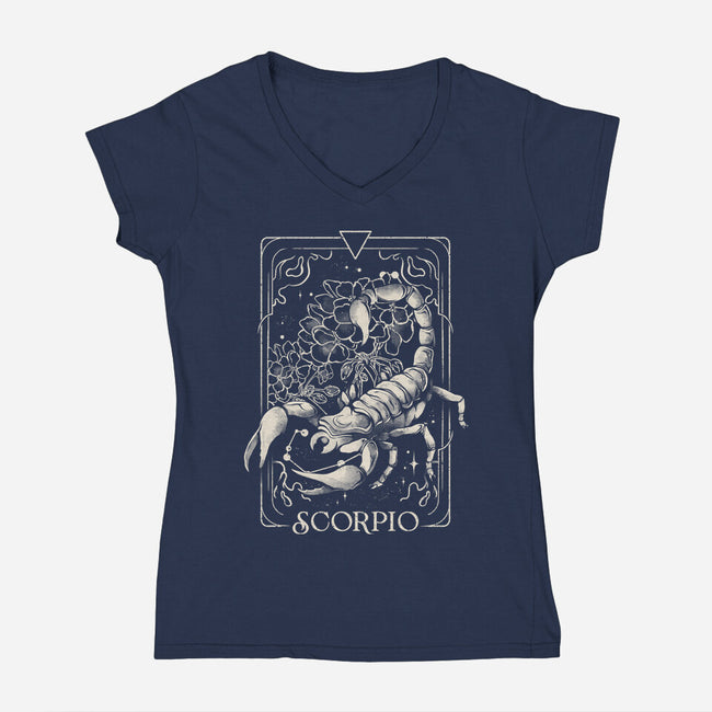 Scorpio Tarot-Womens-V-Neck-Tee-eduely