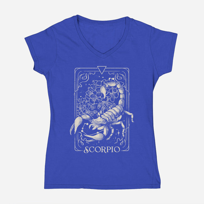 Scorpio Tarot-Womens-V-Neck-Tee-eduely