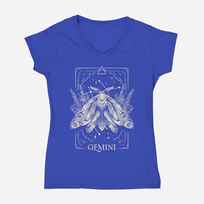 Gemini Tarot-Womens-V-Neck-Tee-eduely