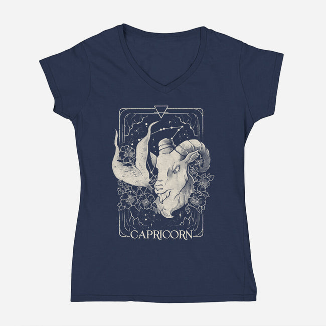 Capricorn Tarot-Womens-V-Neck-Tee-eduely