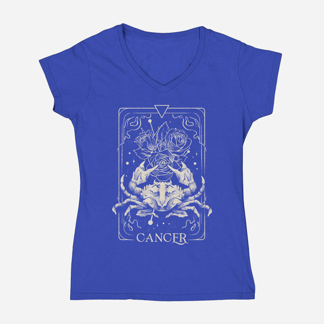 Cancer Tarot-Womens-V-Neck-Tee-eduely