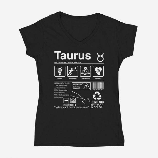 Taurus Label-Womens-V-Neck-Tee-DrMonekers