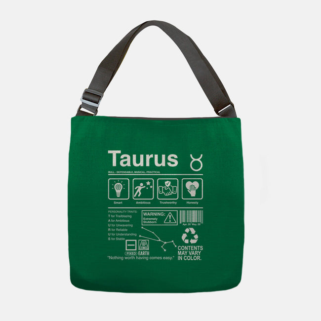 Taurus Label-None-Adjustable Tote-Bag-DrMonekers