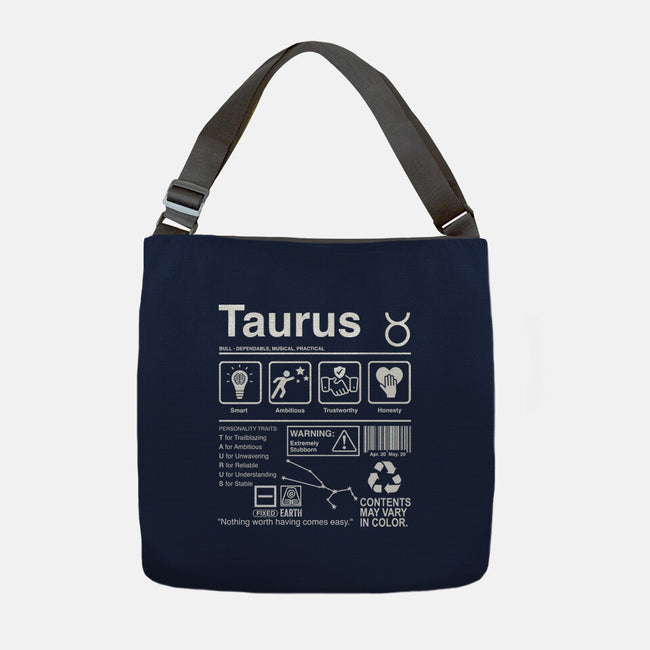 Taurus Label-None-Adjustable Tote-Bag-DrMonekers