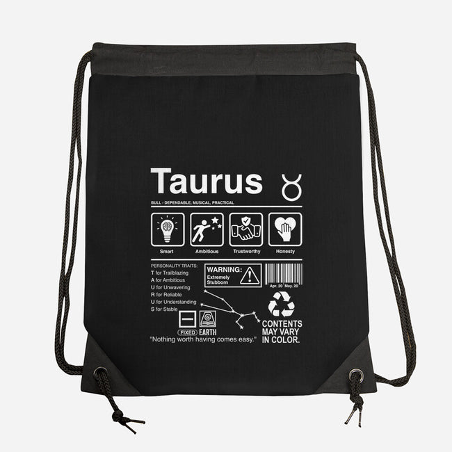 Taurus Label-None-Drawstring-Bag-DrMonekers