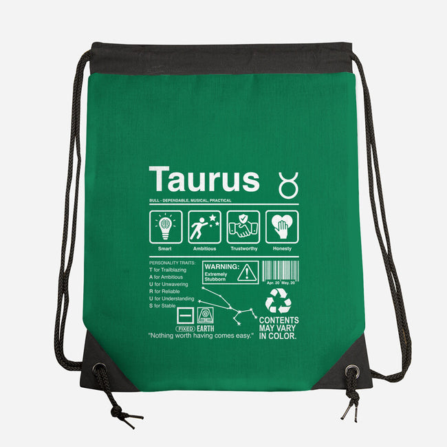 Taurus Label-None-Drawstring-Bag-DrMonekers