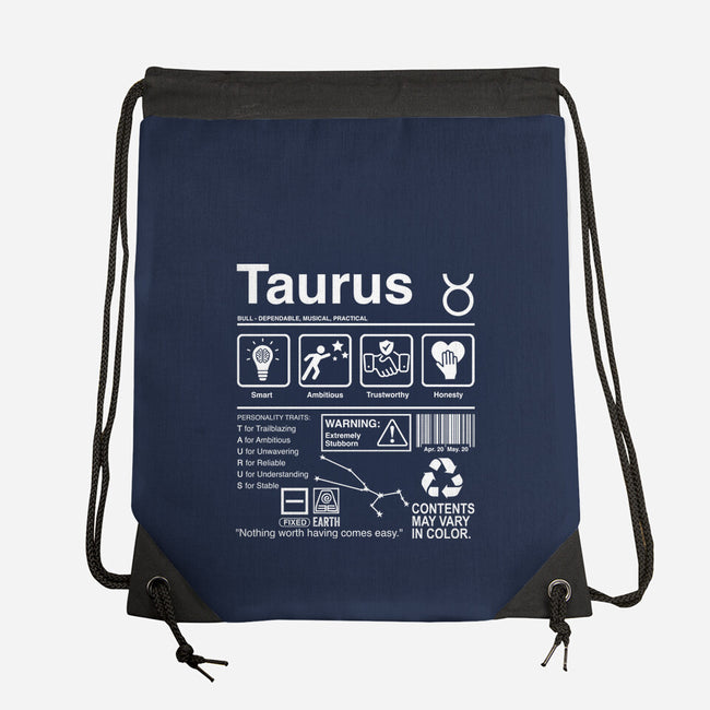 Taurus Label-None-Drawstring-Bag-DrMonekers