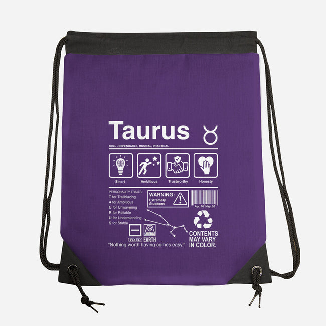 Taurus Label-None-Drawstring-Bag-DrMonekers