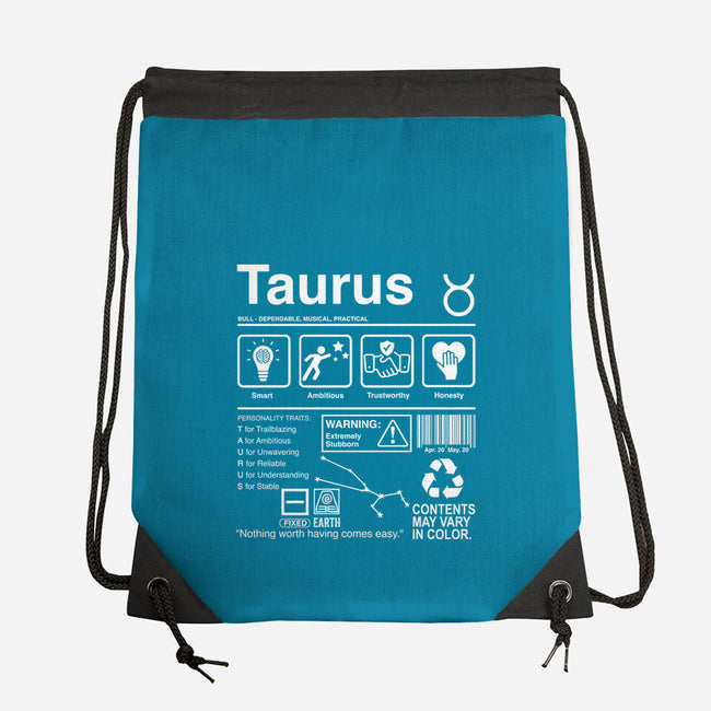 Taurus Label-None-Drawstring-Bag-DrMonekers