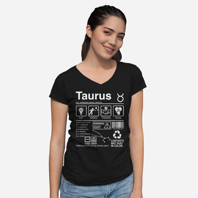 Taurus Label-Womens-V-Neck-Tee-DrMonekers